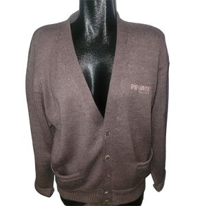 Private Member Men's Cozy Wool Blend Knit Sweater Cardigan Size M